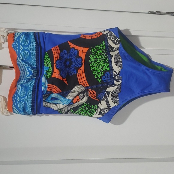 Y2K Italian SAVE THE QUEEN Tube Top One-Piece Swimsuit – Size Small - Picture 1 of 11